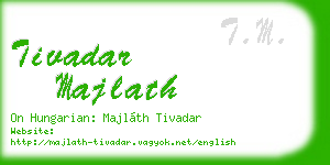 tivadar majlath business card